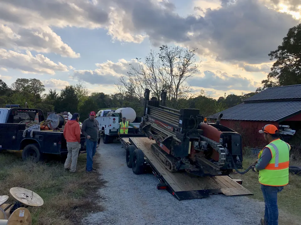 Sloan Underground directional drilling equipment loaded for a long-run water line job in Upstate SC