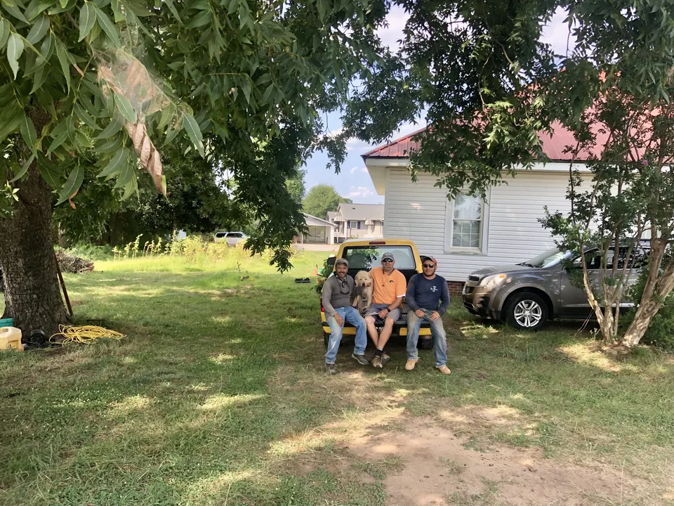 Underground water line installation on a South Carolina residential property