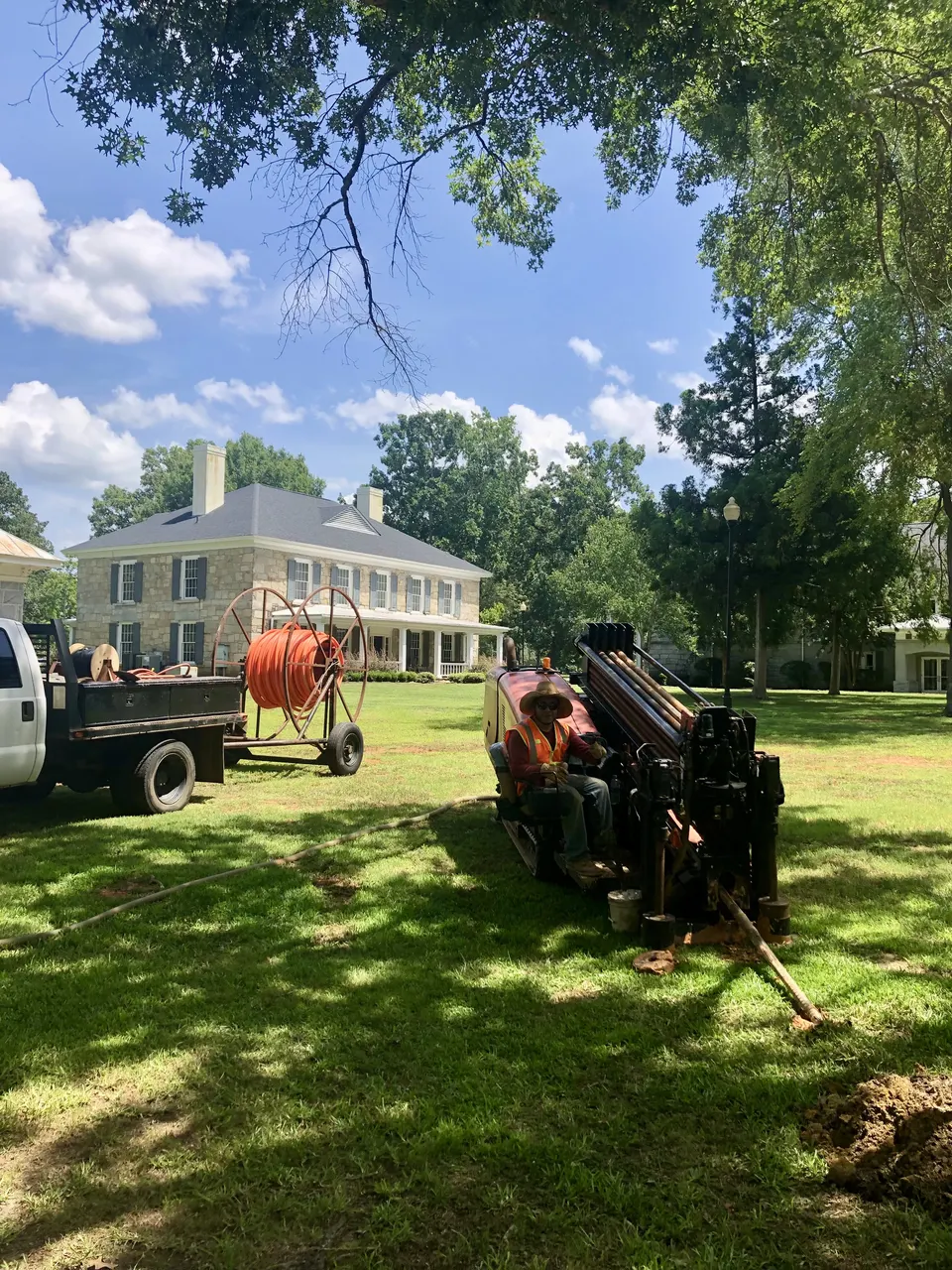 Sloan Underground Construction crew and boring equipment on a South Carolina residential utility project