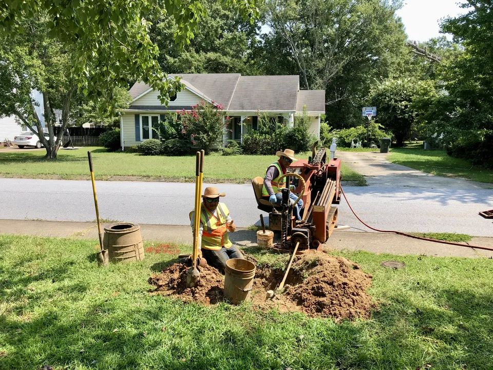 Ditch Witch directional drilling rig boring a utility line in South Carolina